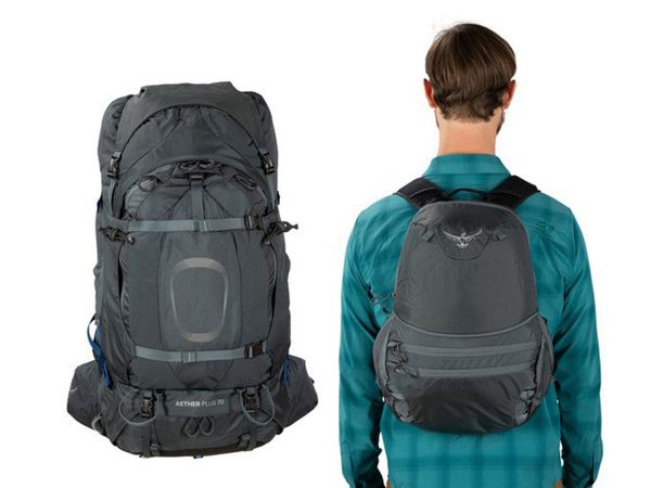 Mochila Osprey Aether Plus 70 con Daypack