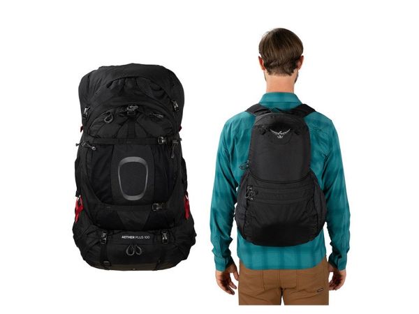 Mochila Osprey Aether Plus 100 con Daypack