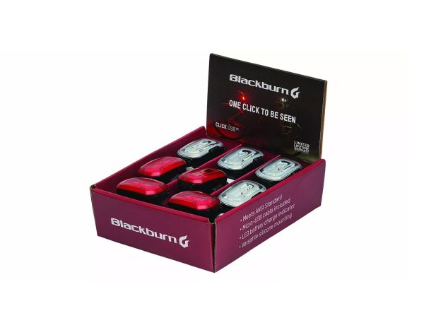 Luz Delantera y Trasera Blackburn Click USB Pack Combinado x8