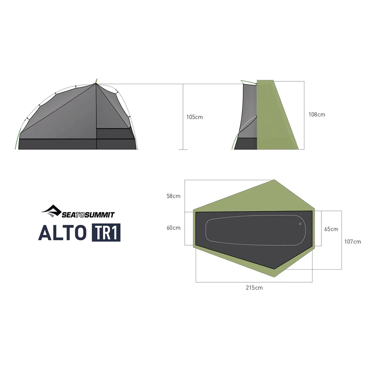Carpa Sea to Summit Alto TR1 Semi-Free Standing Ultralight Tent