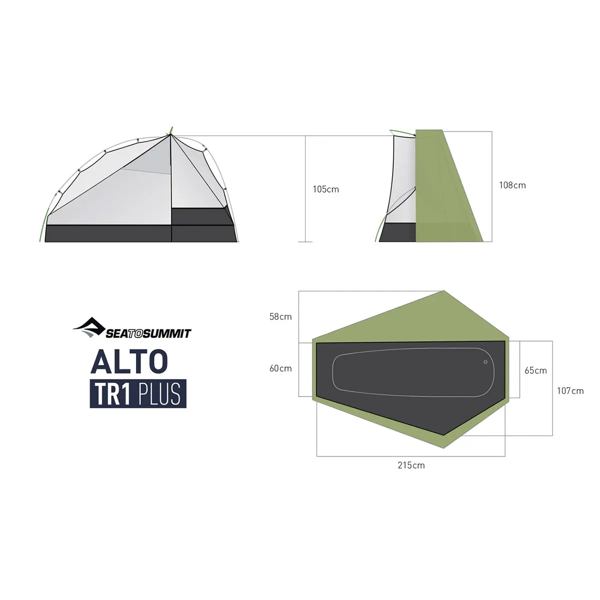 Carpa Sea to Summit Alto TR1 Plus Semi-Free Standing Ultralight Tent