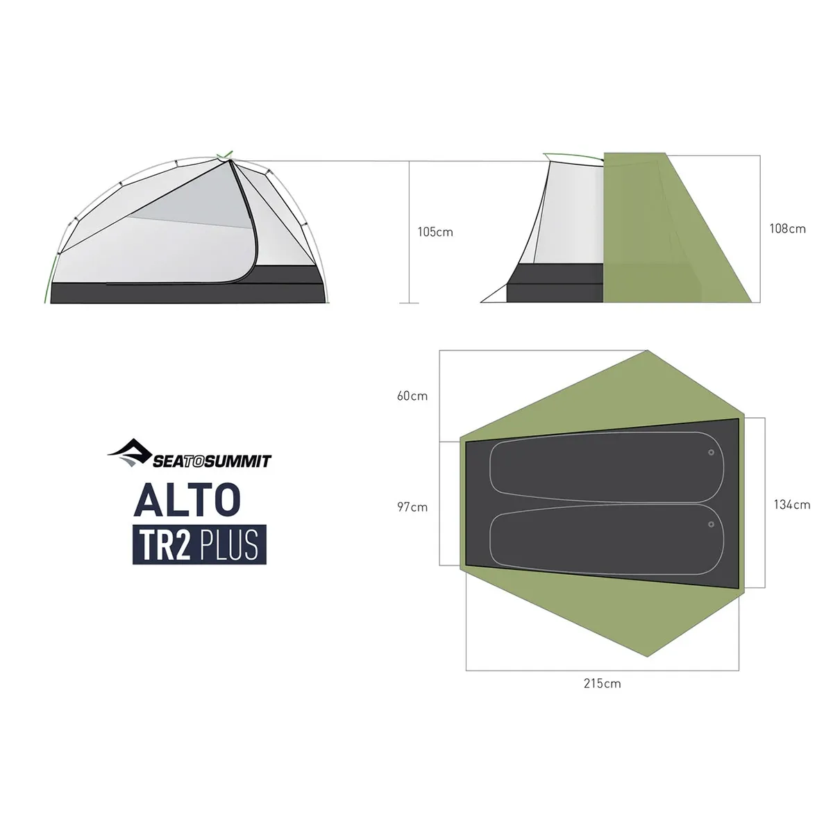 Carpa Sea to Summit Alto TR2 Plus Semi-Free Standing Ultralight Tent