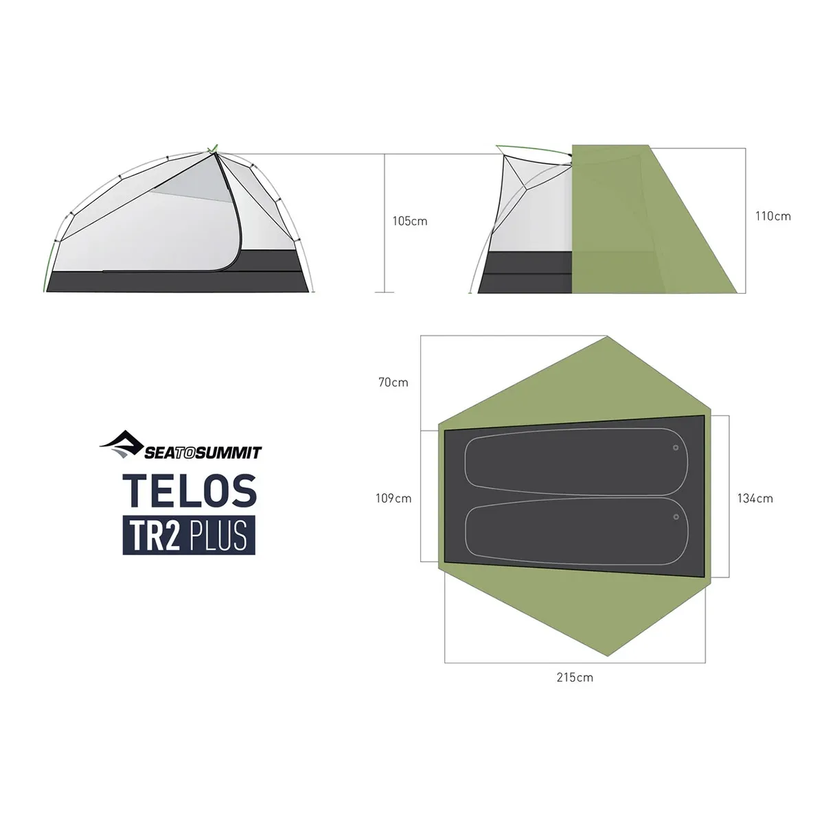 Carpa Sea to Summit Telos TR2 Plus Freestanding Ultralight Tent