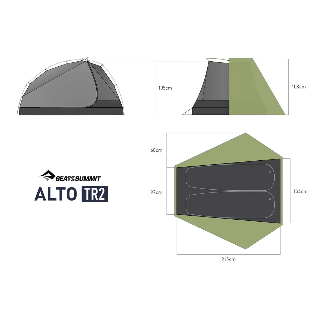 Carpa Sea to Summit Alto TR2 Semi-Free Standing Ultralight Tent