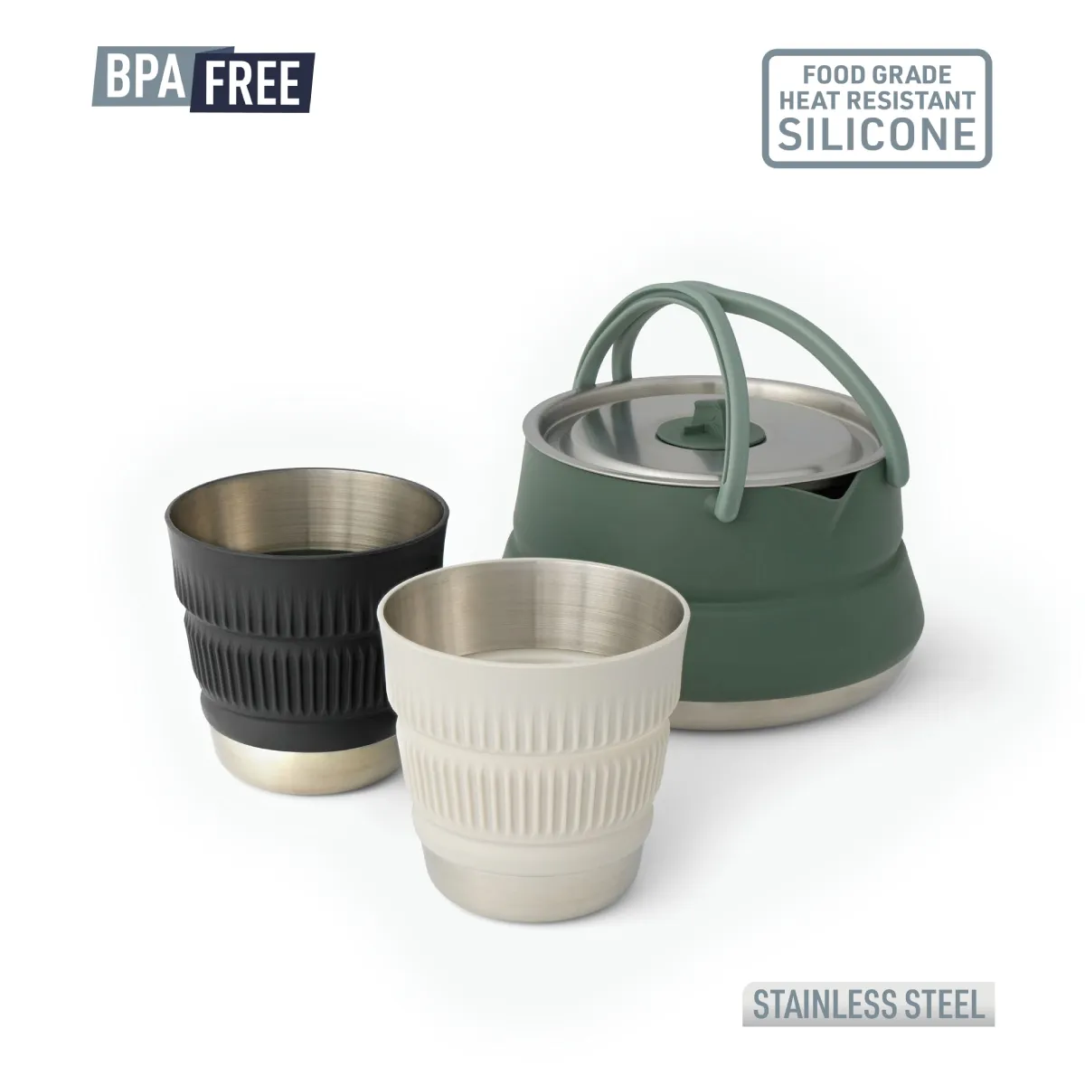 Set de Cocina Sea to Summit Detour Plegable Acero Inox 3 Piezas