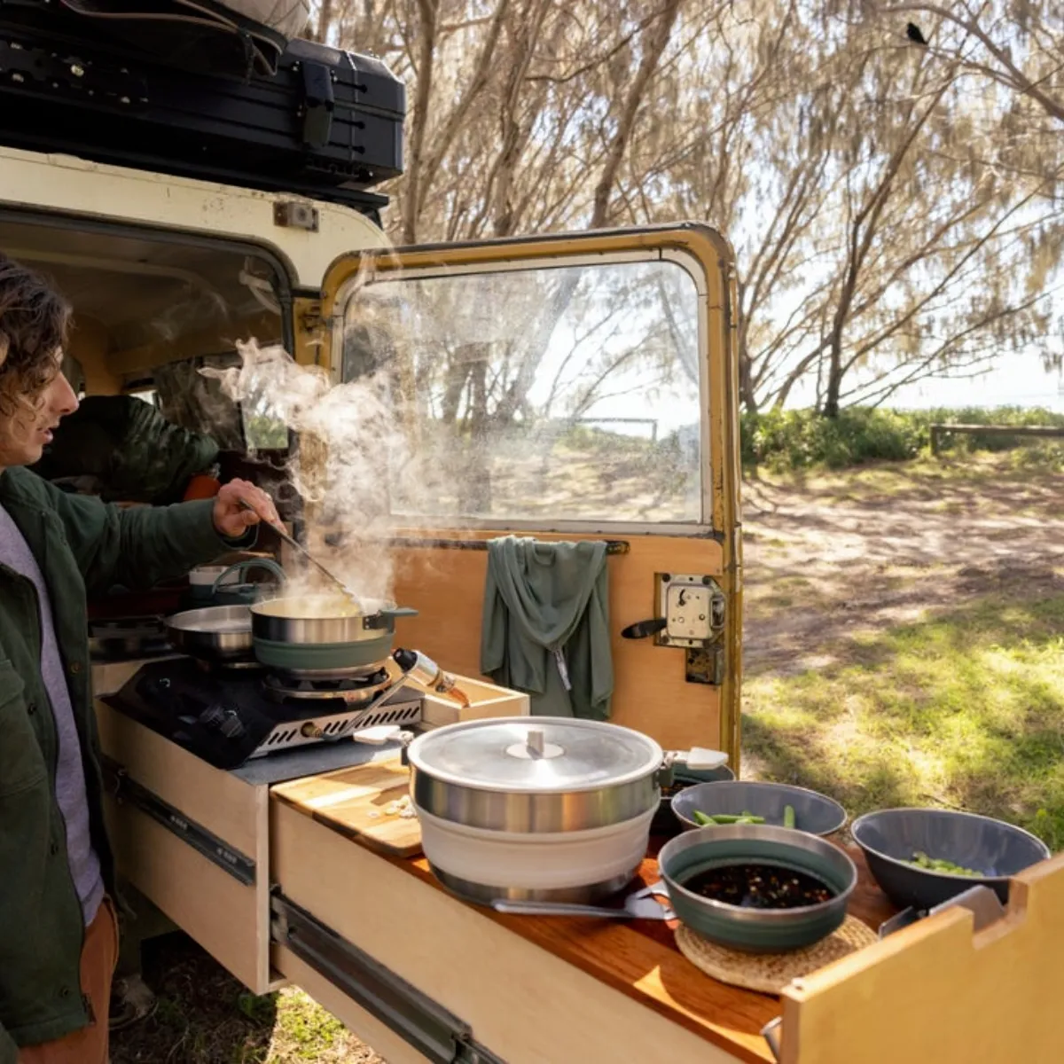 Set de Cocina Sea to Summit Detour Plegable Acero Inox 5 Piezas