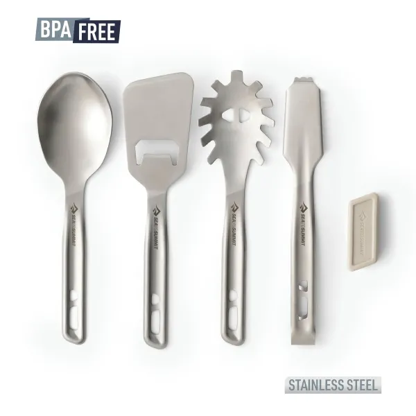 Set Utensillos Sea to Summit Plegable Detour Acero Inox 4 Piezas
