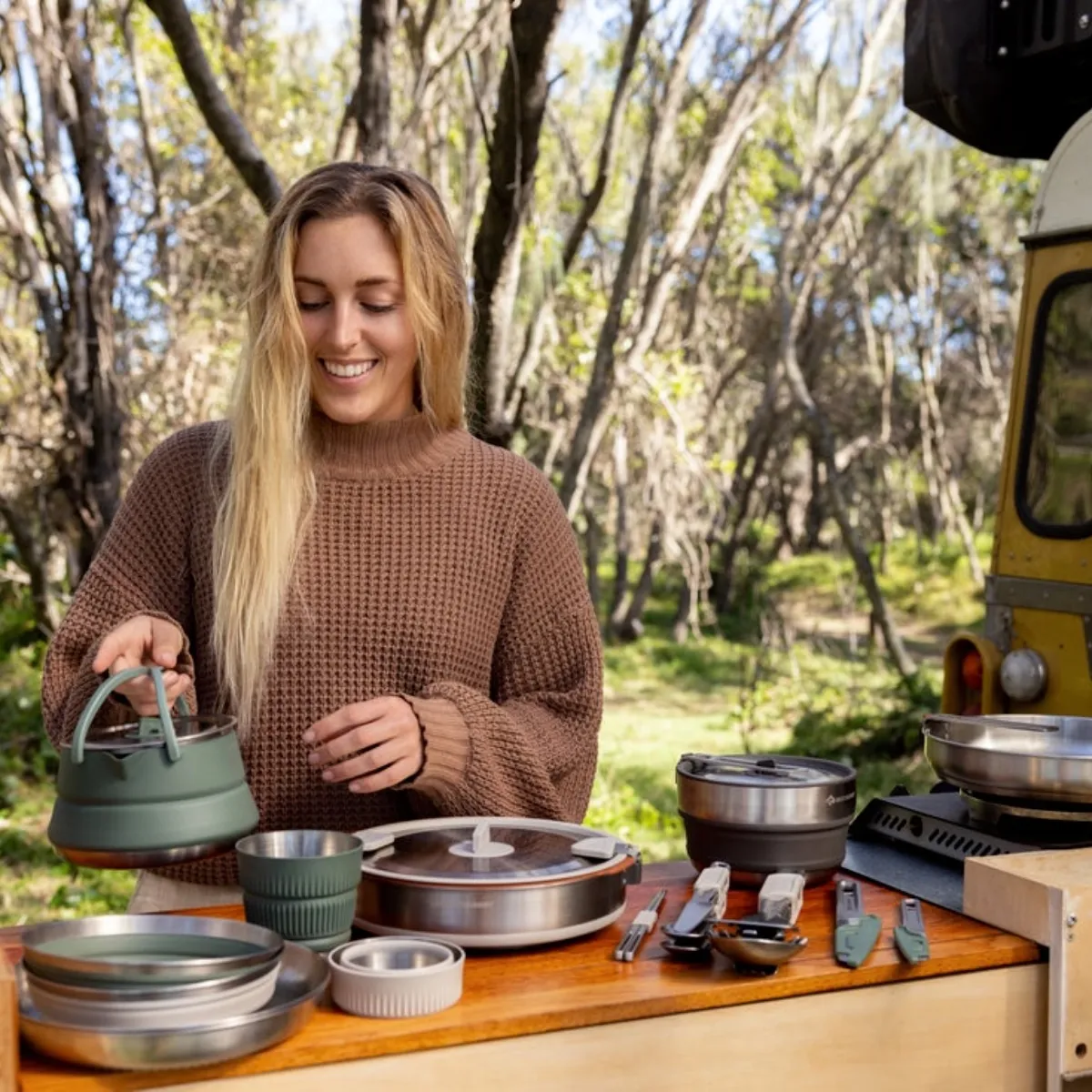 Set de Cocina Sea to Summit Detour Plegable Acero Inox 5 Piezas