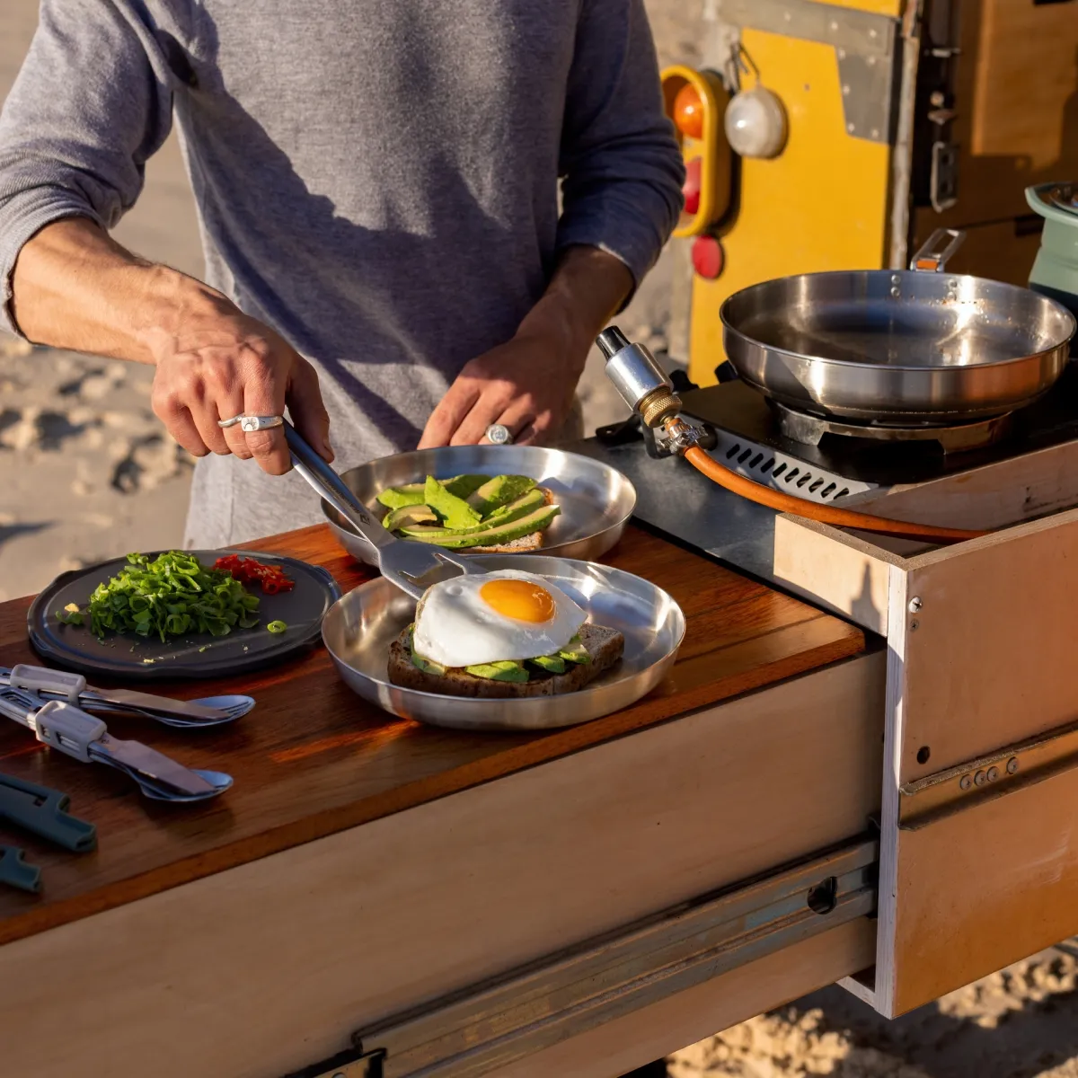 Set Utensillos Sea to Summit Plegable Detour Acero Inox 4 Piezas