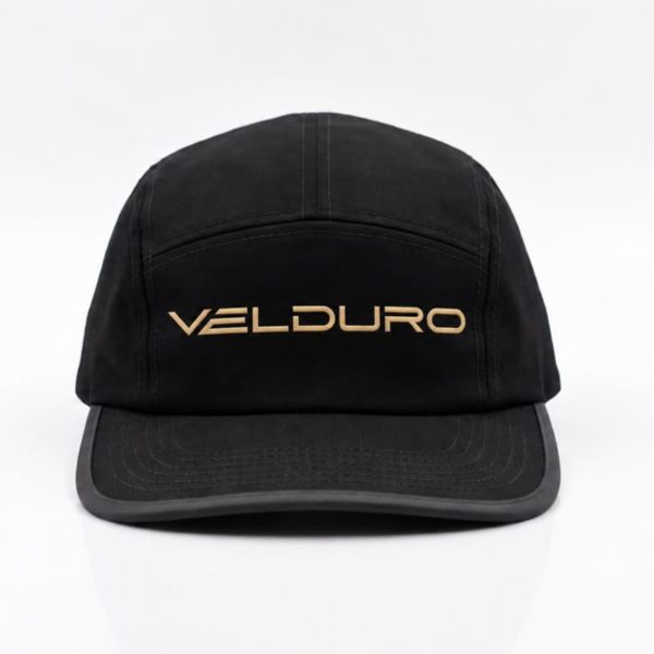 Gorra Velduro 5 panels Bordada Negra 2026